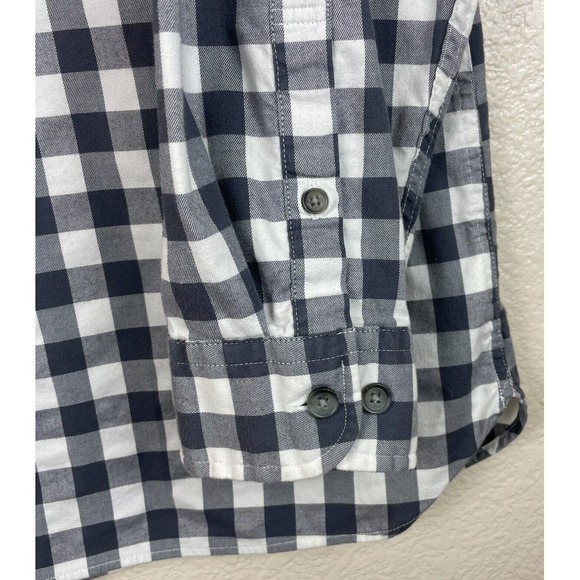 Lands End Traditional Fit XL Button Down‎ Black/White/Grey Plaid Shirt - Picture 7 of 13